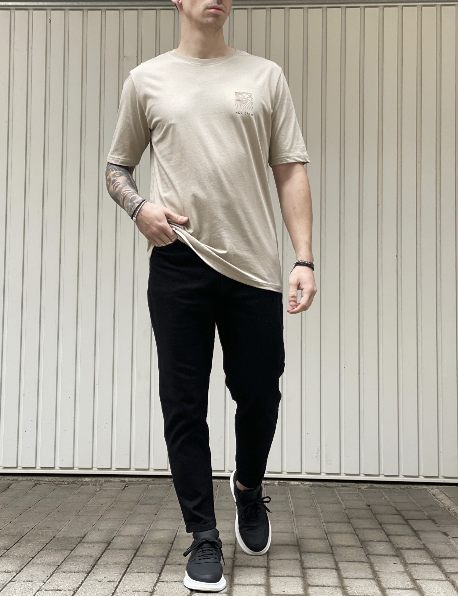 NDC ανδρικό μπεζ Tshirt με τύπωμα 222914F φωτογραφία